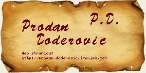Prodan Doderović vizit kartica
